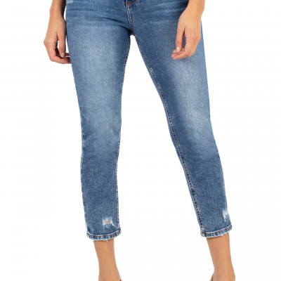 Womens Kut From The Kloth Naomi Girlfriend High Rise Straight Leg Capri Jeans