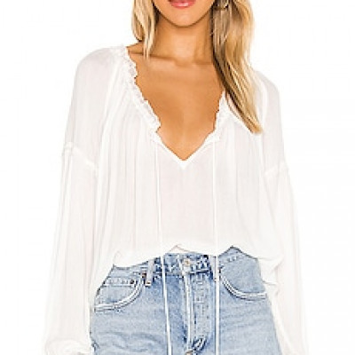 Free People Banda Blouse in Ivory | REVOLVE