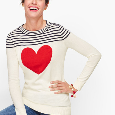 Button Back Heart Sweater