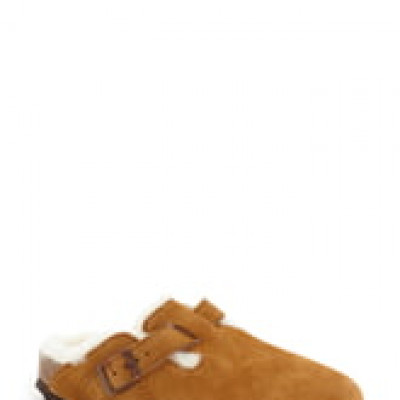 Womens Birkenstock Boston Genuine Shearling Lined Clog
