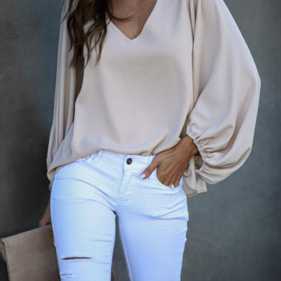 Bells Will Be Ringing Balloon Sleeve Blouse - Ecru