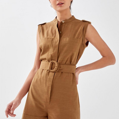 Juniko Utilitarian Belted Romper