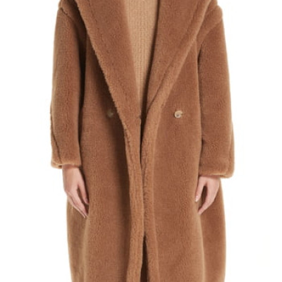 Womens Max Mara Teddy Bear Icon Faux Fur Coat