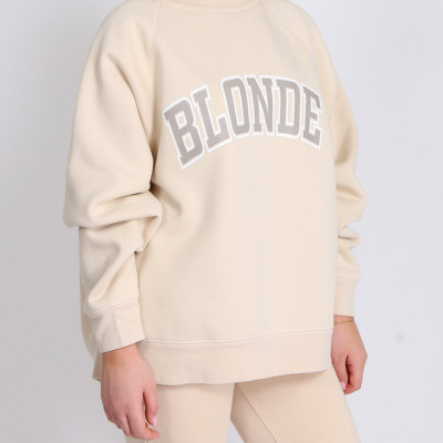 The "BLONDE" Not Your Boyfriend's Crew Neck Sweatshirt | French Vanilla
