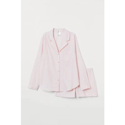 H & M - Cotton Flannel Pajamas - Pink