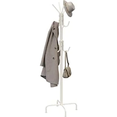 Amazon.com: SimpleHouseware Standing Coat and Hat Hanger Organizer Rack, 12 Hooks White : Home &amp; Kitchen
