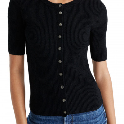 Womens Madewell Hester Short Sleeve Cardigan Sweater