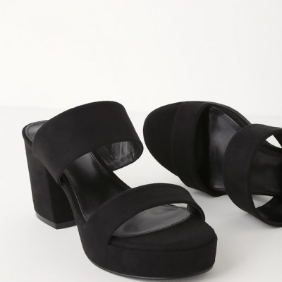 Clara Black Suede Platform Mules | Lulus