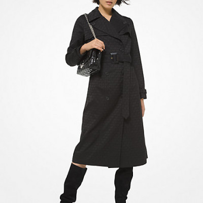 Logo Jacquard Trench Coat