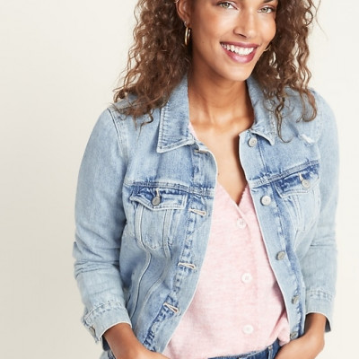 Distressed Jean Jacket For Women
