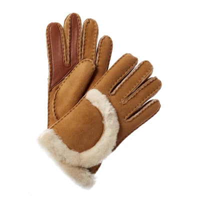 Exposed Seam Suede Gloves