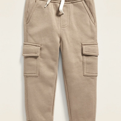 Fleece-Knit Cargo Joggers For Toddler Boys