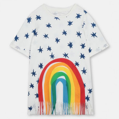 Rainbow & Fringe Jersey Dress