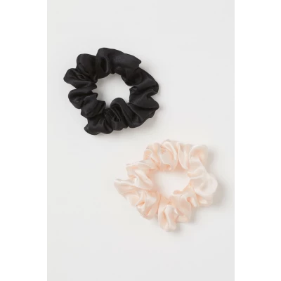 H & M - 2-pack Silk Scrunchies - Black