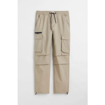 H & M - Relaxed Fit Cargo Pants - Beige