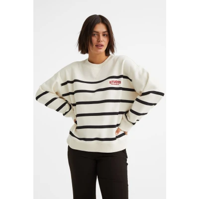 Sweatshirt - Cream/striped