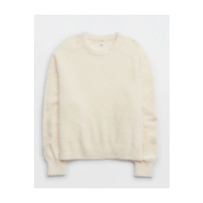 Aerie Flurry Crew Sweater Womens Vintage Vanilla