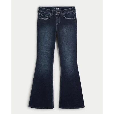 Low-Rise Dark Wash Vintage Flare Jeans