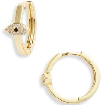 Womens Uncommon James By Kristin Cavallari Evil Eye Huggie Earrings