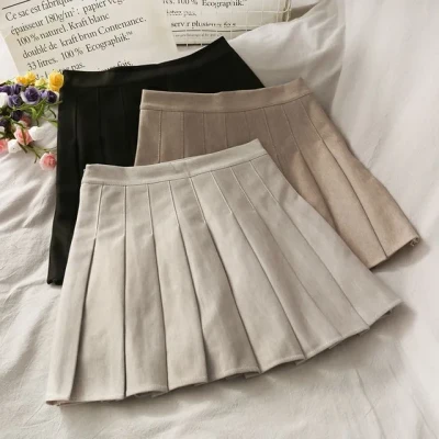 High-Waist Pleated Mini Skirt