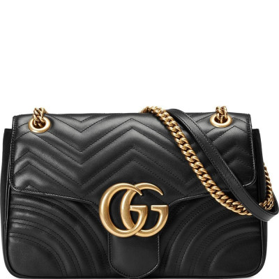 Gucci GG Marmont medium matelass shoulder bag - Black