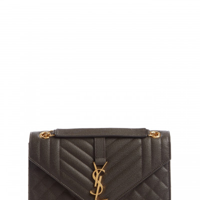 Saint Laurent Medium Cassandra Calfskin Shoulder Bag - Black