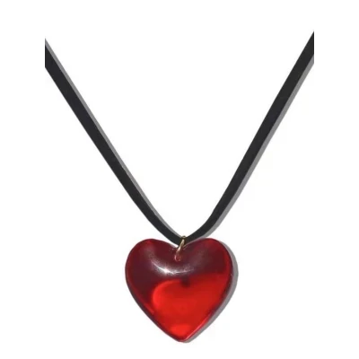 Stone Heart Charm Necklace