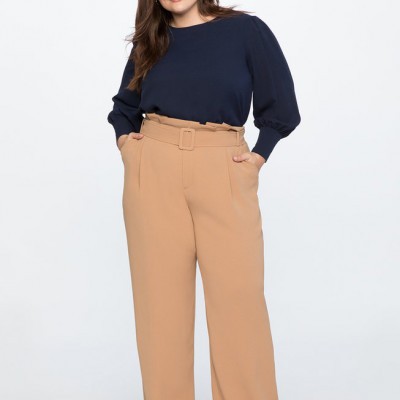 Paperbag Waist Wide Leg Pant - Camel