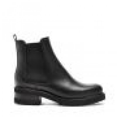 Black Leather Bootie