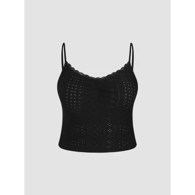 Lace Trim Crop Cami Top Curve & Plus