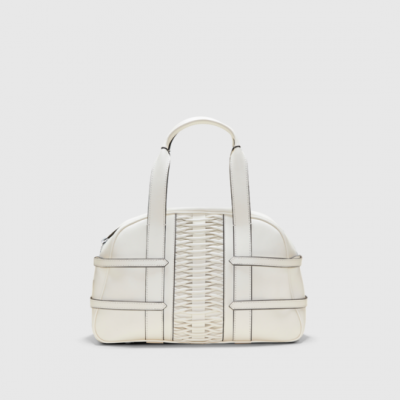 Medium Francesca Braided Off White Satchel