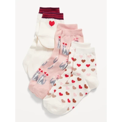 Novelty Quarter Crew Socks 3-Pack For Women