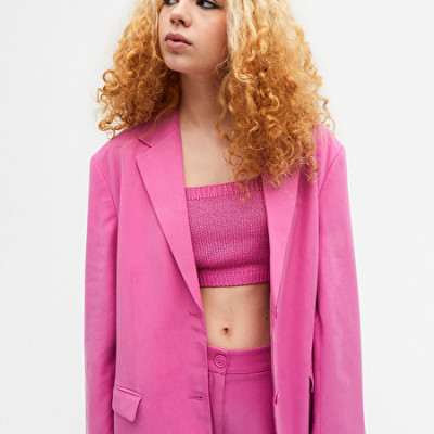 Single-breasted blazer - Pink - Blazers - Monki WW