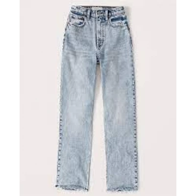 Women's 90s Ultra High Rise Acid Wash Straight Jeans | Women's Bottoms | Abercrombie.com