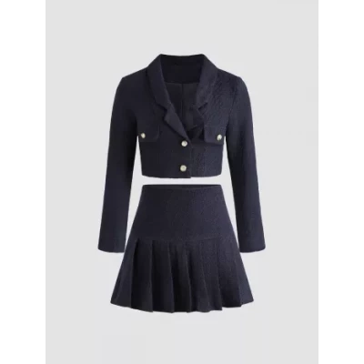 Lady Blue Jacket&Skirt Set