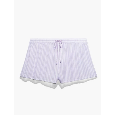Coastal Stripe Woven Voile Sleep Short with Drawstring