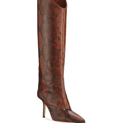 Brelan Snake-Print Knee Boots