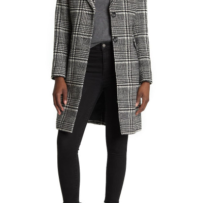 Sam Edelman Two Button Houndstooth Long Blazer at Nordstrom Rack