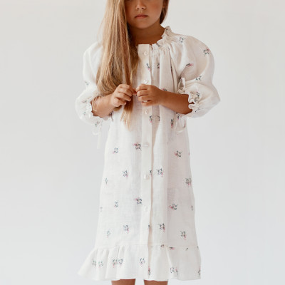 Flower Linen Petit Dress