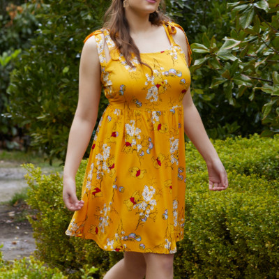 Disney Winnie The Pooh Floral Babydoll Dress Plus