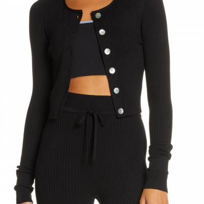 Womens Live The Process Silk Blend Crop Cardigan