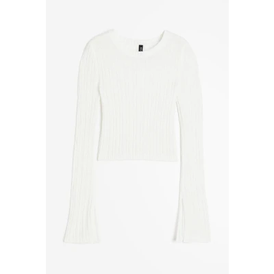 H & M - Rib-knit Sweater - White