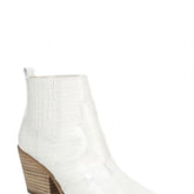 Sam Edelman Winona Croc Embossed Western Bootie at Nordstrom Rack