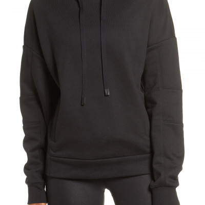 Womens Alo Interval Microfleece Pullover Hoodie