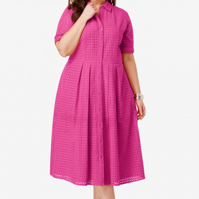 Eyelet Shirt Dress