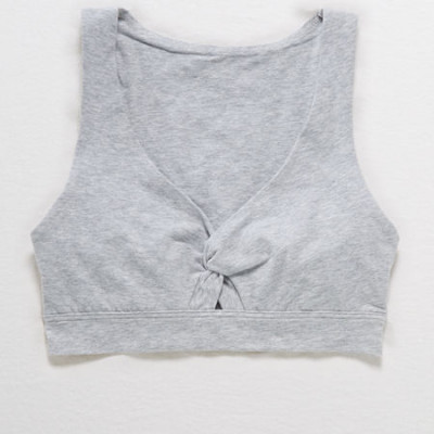 Aerie Chill Twist Front Bralette Womens Medium Heather Gray