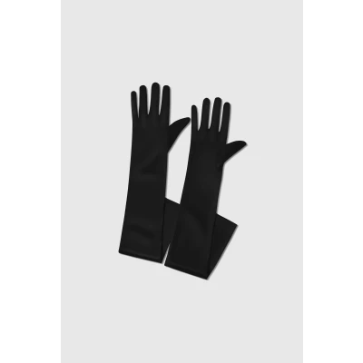21.6" Long Satin Stretchy Flapper Gloves