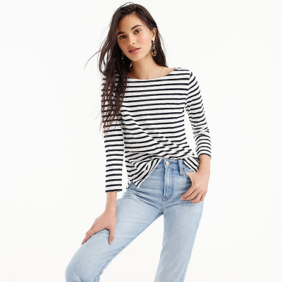 Striped boatneck T-shirt