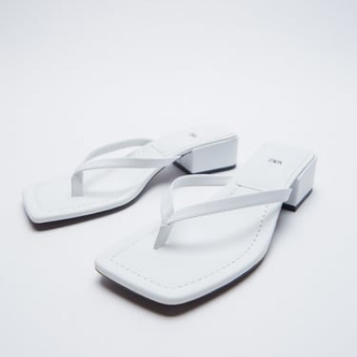 SQUARE TOE HEELED SANDALS