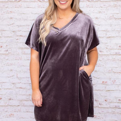 Here For The Season Dress, Ash Purple